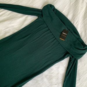 Green off the shoulder dress